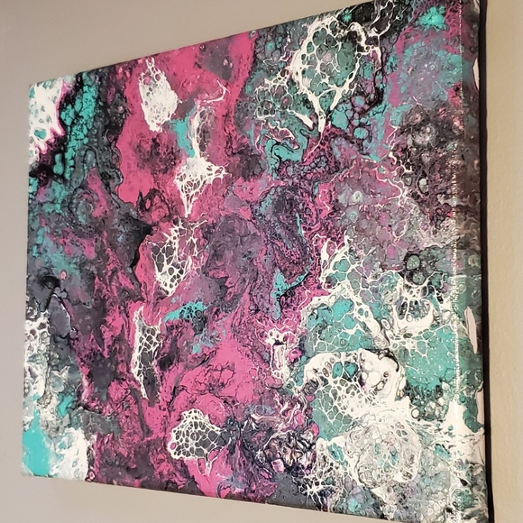 Acrylic Fluid Art on Canvas - Picture 2 of 3